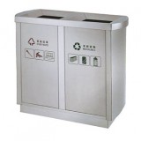 雙筒立式室內(nèi)不銹鋼分類垃圾箱