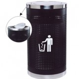 烤漆孔身翻蓋垃圾桶