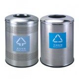 室內(nèi)沖孔圓柱形不銹鋼垃圾桶
