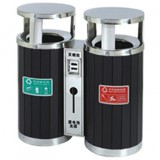 烤漆分類環(huán)保鋼木垃圾桶