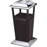 黑金鋼座地鐵皮垃圾桶