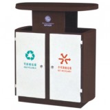 別墅創意雙筒鋼制分類垃圾箱