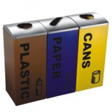 室內(nèi)不銹鋼三分類回收箱