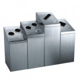 室內廢紙瓶罐不銹鋼四分類垃圾桶