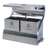 環保創意不銹鋼二分類環保垃圾桶