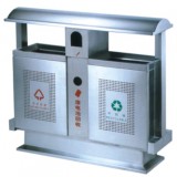 雙筒戶外環保不銹鋼分類垃圾箱