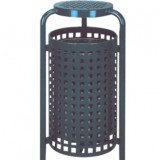 公園三角沖孔垃圾桶