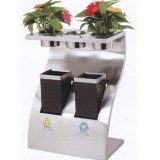 帶花盆分類鈦金垃圾桶