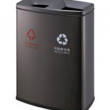 啞光黑館烤漆鐵皮垃圾桶