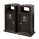 雙桶分類鋼板垃圾桶