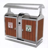 高鐵分類環保鋼木垃圾桶