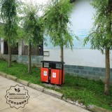 深圳戶外分類鋼木垃圾桶生產廠家