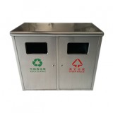 校園簡潔方形戶外不銹鋼垃圾箱