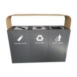 高檔大號三分類不銹鋼垃圾桶