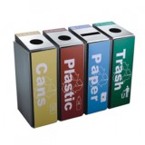 不銹鋼四分類環保回收桶