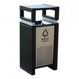 戶外鏤空噴塑方形鋼板垃圾桶