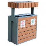 公園綠化花箱鋼木分類垃圾桶