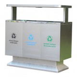 出口戶外三分類不銹鋼垃圾箱