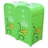 戶外景區(qū)雙分類鋼制垃圾箱