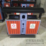 公園景區戶外鋼木分類垃圾桶