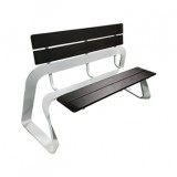 戶外帶靠背噴塑不銹鋼園林椅