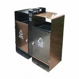 戶外小區(qū)電鍍不銹鋼分類垃圾箱