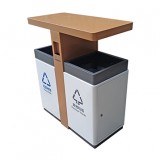 戶外街道小區雙開門不銹鋼分類垃圾桶