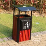 公園戶外鋼木垃圾箱生產(chǎn)廠家