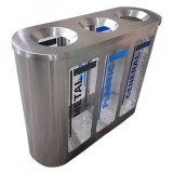 室內(nèi)地鐵站環(huán)保不銹鋼三分類垃圾桶