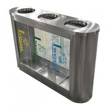 地鐵站機場商場透明不銹鋼分類垃圾桶