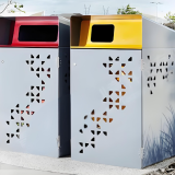 戶外的環保衛士240 升鍍鋅板分類垃圾桶