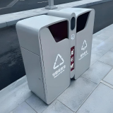 不銹鋼上的文明刻度戶外兩分類垃圾箱定制的城市敘事