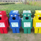 智能升級(jí)環(huán)保革命機(jī)器人造型金屬分類垃圾桶引領(lǐng)城市新時(shí)尚