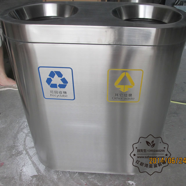 萬達商場不銹鋼垃圾桶圖片003