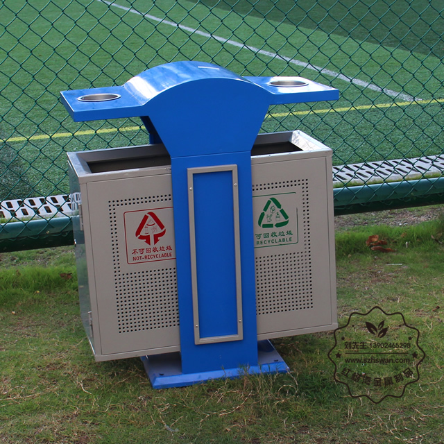 雙煙缸戶外分類鋼制垃圾桶圖片003