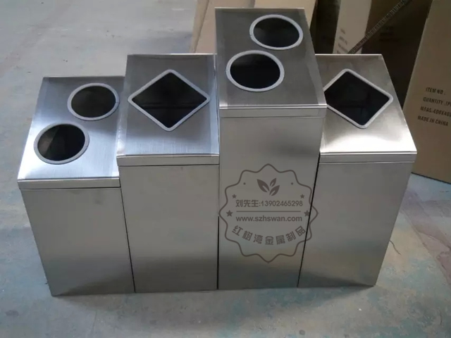 室內(nèi)廢紙瓶罐不銹鋼四分類垃圾桶圖片001