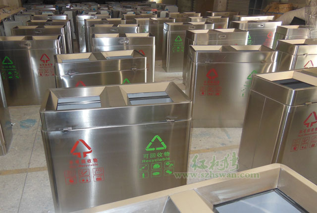 分類室內不銹鋼垃圾桶圖片