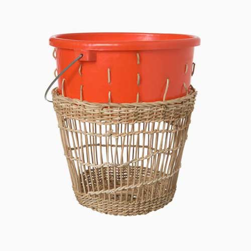 藤條廢棄桶重組創意垃圾桶更環保