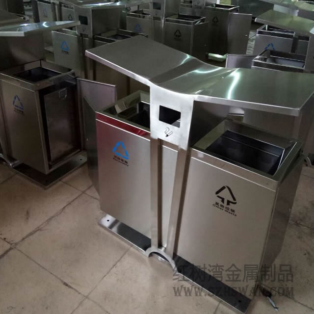 戶外分類不銹鋼垃圾桶圖片008