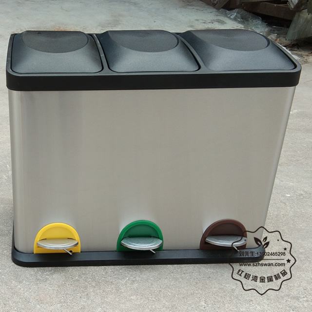 不銹鋼腳踏式垃圾桶002