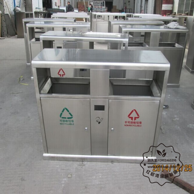 街道戶外不銹鋼垃圾桶