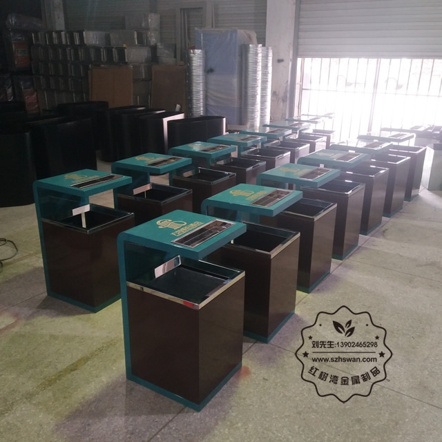 高溫烤漆不銹鋼垃圾桶圖片003