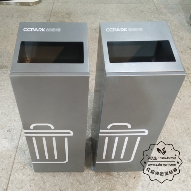 帶軌道高檔室內方形不銹鋼垃圾桶02