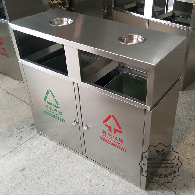 戶外分類不銹鋼垃圾箱圖片007 戶外分類不銹鋼垃圾箱圖片007