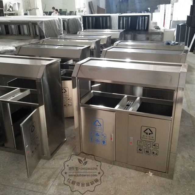 戶外分類不銹鋼垃圾桶圖片001 戶外分類不銹鋼垃圾桶圖片001