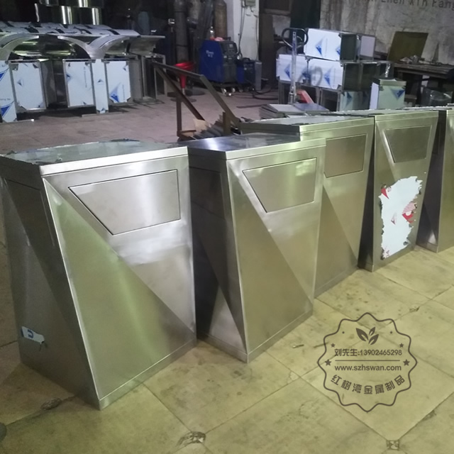 戶外方形不銹鋼果皮箱垃圾桶圖片003