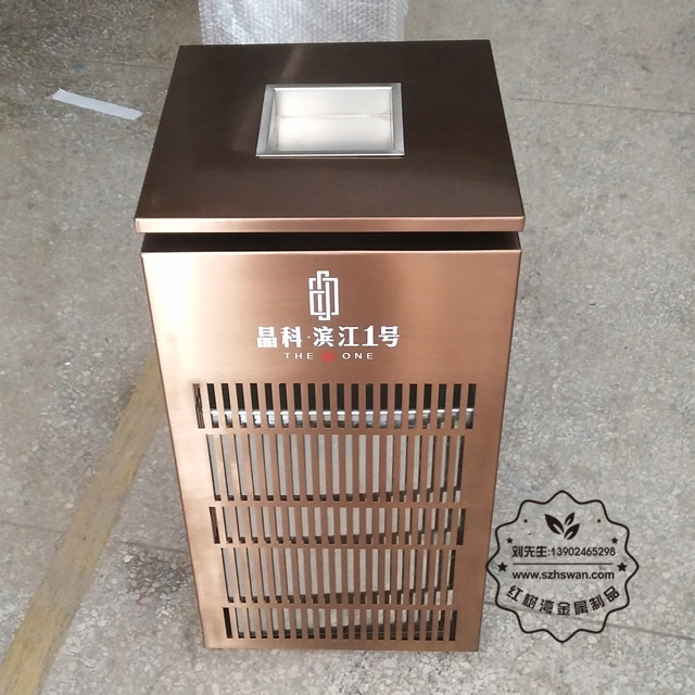 高檔室內不銹鋼垃圾箱圖片