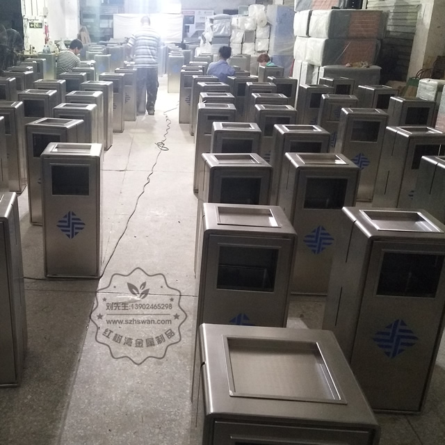 室內電梯口方形不銹鋼果皮箱圖片003