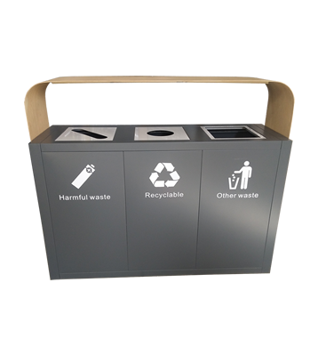 高檔大號三分類不銹鋼垃圾桶主圖