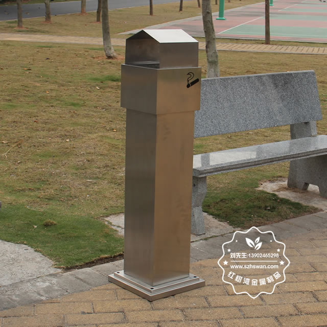 室外方形不銹鋼煙蒂柱圖片001